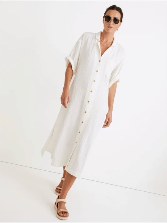 Madewell Other - Madewell Lightestspun Cover-Up Maxi Shirtdress